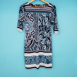 Snap Dress Women's Size Medium Paisley Cropped Sleeve